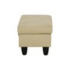 DOMETOUR Soft Flannel Storage Ottoman for Living Room Beige - 4 of 4