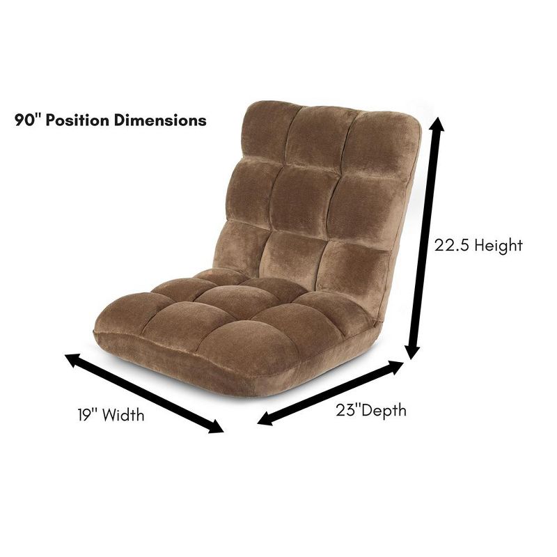 BirdRock Home Adjustable 14-Position Memory Foam Floor Chair - Brown, 3 of 10