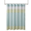 SEVOBAL Shower Curtain Faux Silk with Pintucked Detailing and Colorblock Design for Stylish Bathroom Decor, Green, 72"*72"*0.13" - 3 of 4