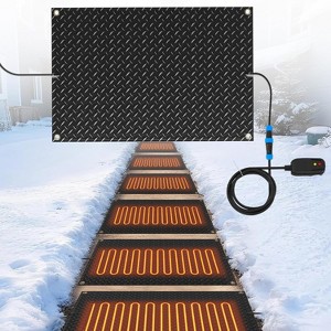 DoCred Snow Melting Mats,Non Slip PVC/Rubber Winter Heated Mat with Power Cord, 3IN/H Speed Snow for Outdoor Sidewalks, Stair Step, Decks Snow Removal - 1 of 4