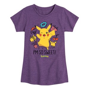 Girls' - Pokémon - I'm So Sweet Fitted Short Sleeve Graphic T-Shirt - 1 of 4
