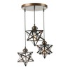 YIYIBYUS 3-Light Star Pendant Lamp with Metal Glass, Creative Hanging Light - 3 of 4