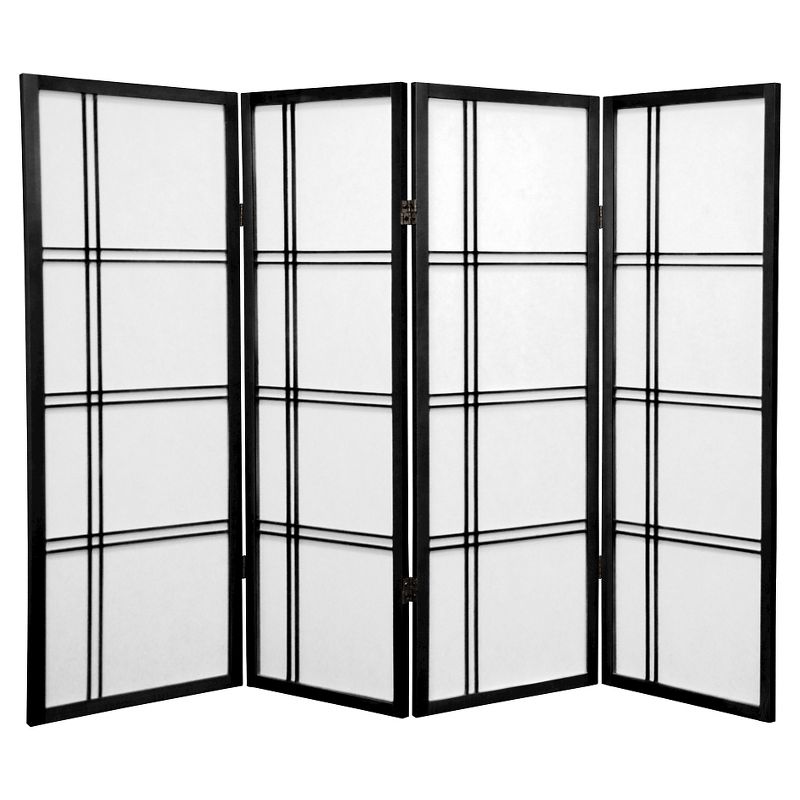 4 ft. Tall Double Cross Shoji Screen (4 Panels) - Oriental Furniture, 1 of 3