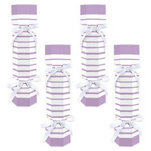Big Dot of Happiness Purple Stripes - No Snap Simple Party Table Favors - DIY Cracker Boxes - Set of 12 - 1 of 4