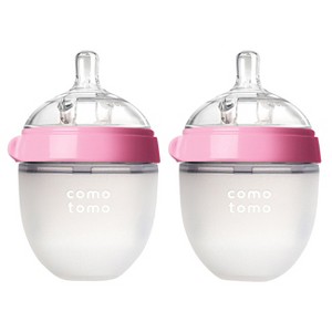 Comotomo Silicone Bottle 5-Oz (2 Pack)- Pink