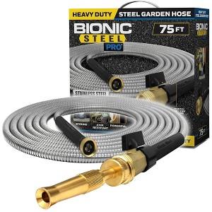 Bionic Steel Pro 304 Stainless Steel Metal Garden Hose with Brass Nozzle - 1 of 4