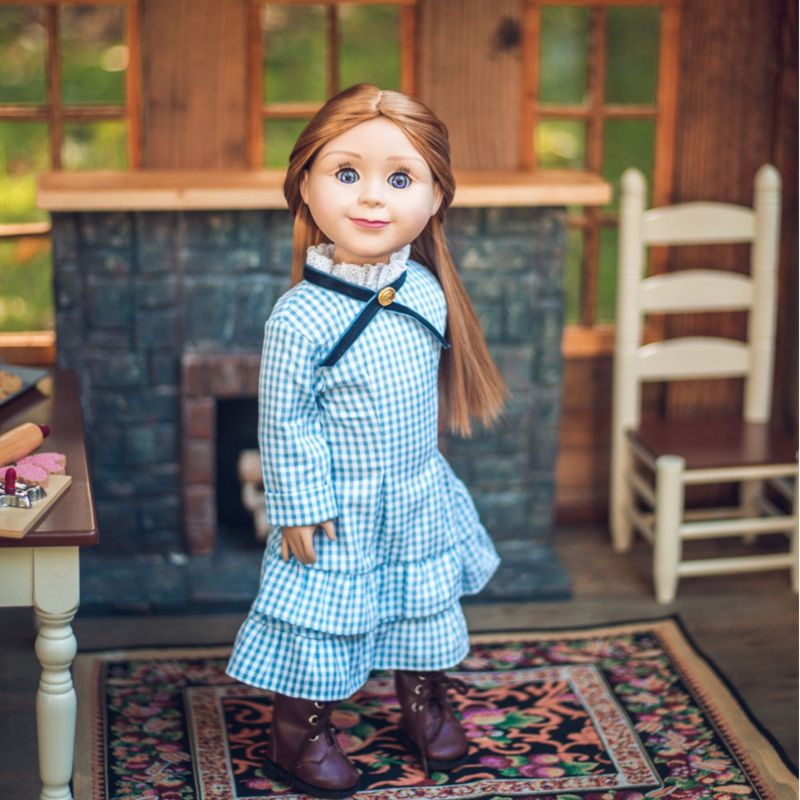 The Queen's Treasures 18 Inch Doll Clothes Mary Ingalls Blue Check Dress, 3 of 10