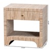 bali & pari Julia Woven Grasscloth 1 Drawer Nightstand Natural/Gold - 2 of 4