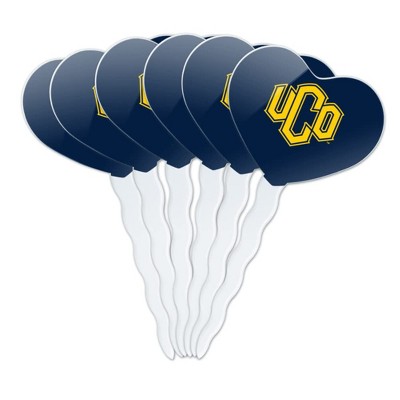 Central Oklahoma Primary Logo Heart Love Cupcake Picks Toppers Decoration Set of 6