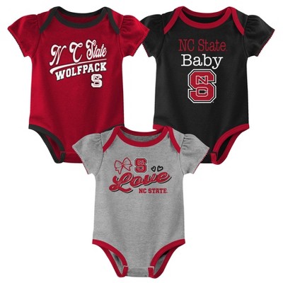 NCAA NC State Wolfpack Infant Girls' 3pk Bodysuit