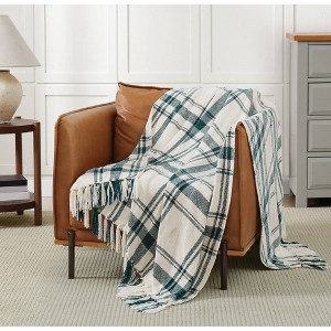 Truly Soft 50"x70" Plaid Chenille Throw Blanket - 1 of 4