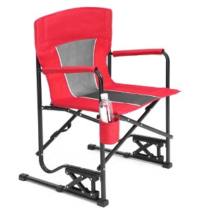 Sevobal Outdoor Portable Chairs Freestyle Rocker Camping Chair with Durable Armrests and Drink Holder for Patio and Backyard, Red, 36.02"*4.92"*25.2" - 1 of 4