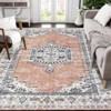 5x7 Washable Rugs Vintage Area Rug for Living Room Distressed Medallion Office Carpet Low Pile Oriental Area Rug - 2 of 4
