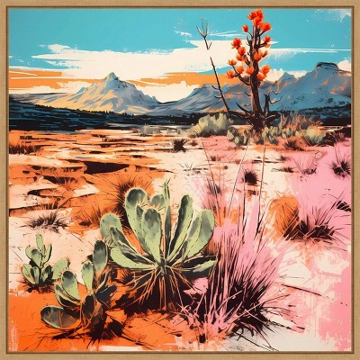Walker Noble Desert Path II Scenic Canvas Print with Maple Frame