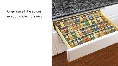 Silver Metallic - Medium Spice Rack Drawer Organizer - 4-Tier Spice Rack  for Kitchen Drawers, Spice Drawer Organizer