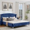 Christopher Knight Home Cresht Classic Velvet Upholstered Diamond Button-Tufted Bed with Wingback Headboard - 2 of 4