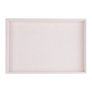 Unique Bargains Velvet Light Pink Jewelry Storage Trays with Removable Dividers - 1 of 4