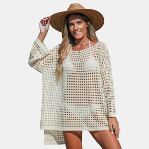 Women's Oversized Boat Neck Cut-Out Cover-Up - Cupshe - 1 of 4