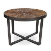 Kate and Laurel Gerhardt Round Metal Coffee Table, 24x24x15.5, Rustic Brown and Black - 3 of 4