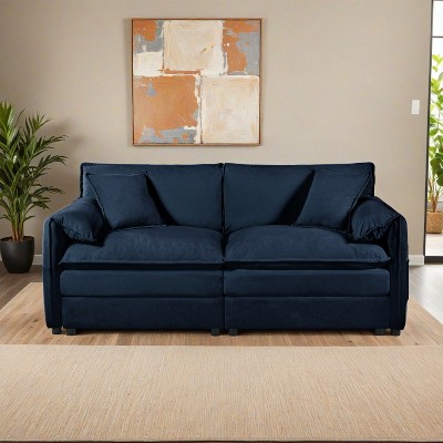 Oversized Chenille Loveseat Sofa, Oversized 2-Seater Small Cloud Couch, Modern Comfy Deep Seat Love Seat - Leovsnove