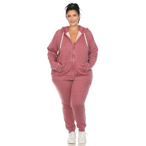 White Mark Plus Size Burnout Jogger Set - 1 of 4