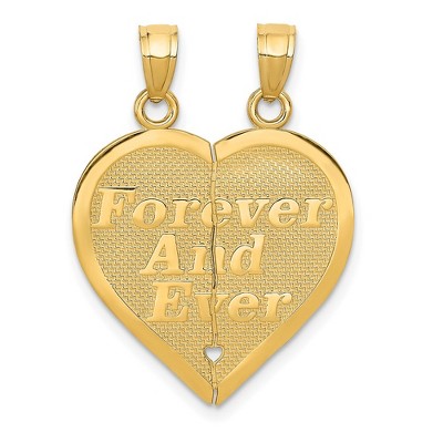 Black Bow Jewelry 14k Yellow Gold Forever and Ever Set of 2 Pendants, 20mm