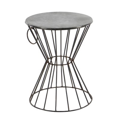 Galvanized Metal Wire Leg Accent Stool