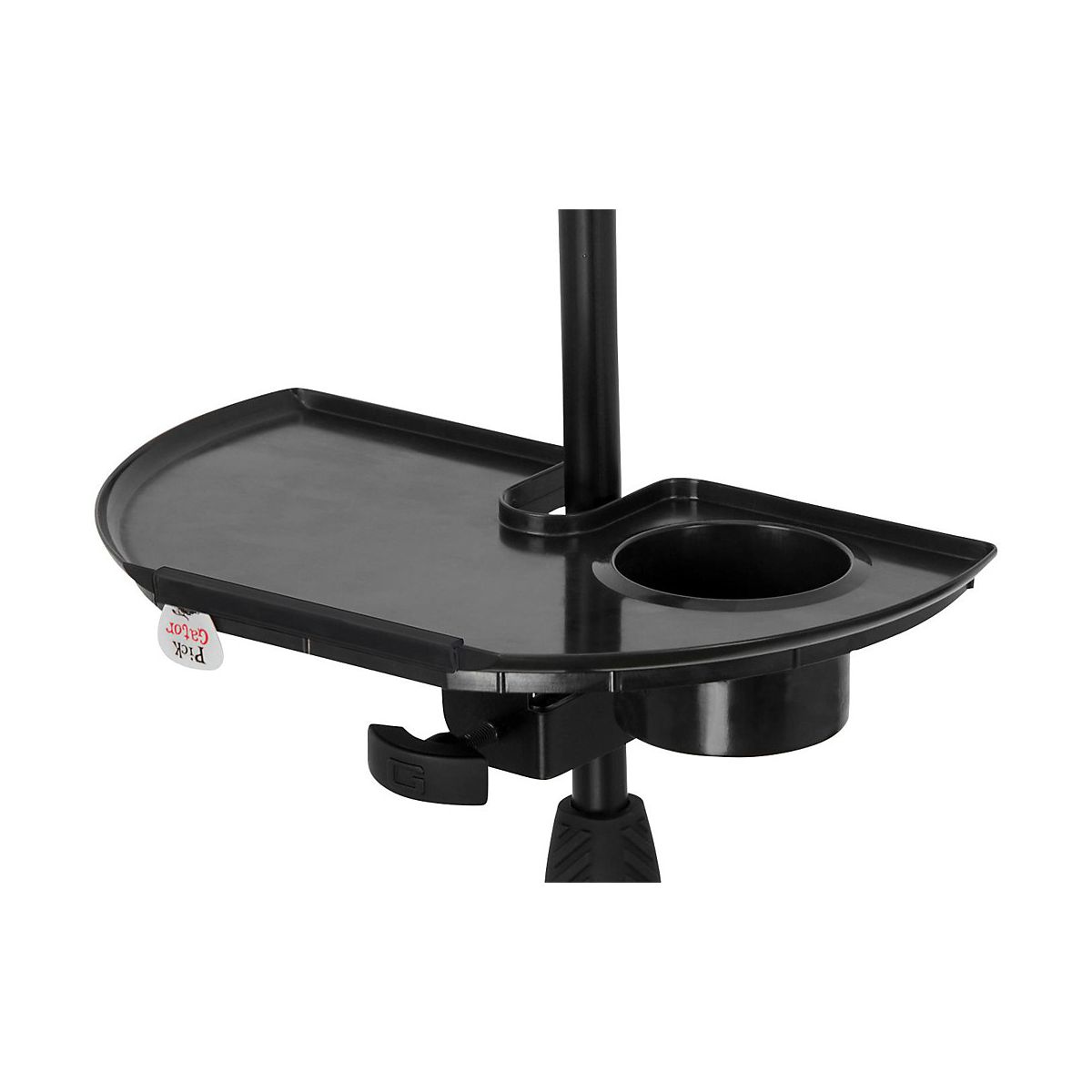 Gator Frameworks Microphone Stand Accessory Tray With Drink Holder and Guitar Pick Tab