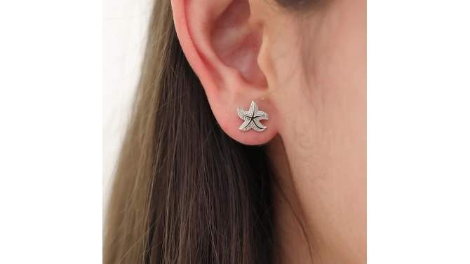 Girls' Florida Starfish Push Back Sterling Silver Earrings - In Season Jewelry, 2 of 7, play video