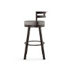 Amisco Render Upholstered Counter Height Barstool Taupe/Dark Brown: Faux Leather, Steel Frame, 300 lbs Capacity - image 2 of 4