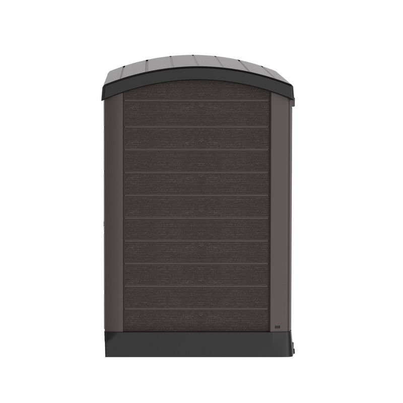 Duramax CedarGrain StoreAway 1200 Liter Capacity Outdoor Deck & Garden Storage Box w/ Panel Doors & Arc Lid for Patios, Pool Areas, & Driveways, Brown, 3 of 7