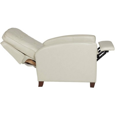Livorno Pearl Leather Push Recliner Chair in Modern Style