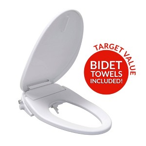 Bio Bidet by Bemis 550 Electric Smart Bidet Seat in Elongated White with Drylette Towels - 1 of 4