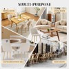 Dining Chairs Set of 2,Modern Fabric Upholstered Kitchen Side Chairs,Curved Backrest Dining Chairs with Oak Legs,Armless Dining Chair (Beige) - 3 of 4