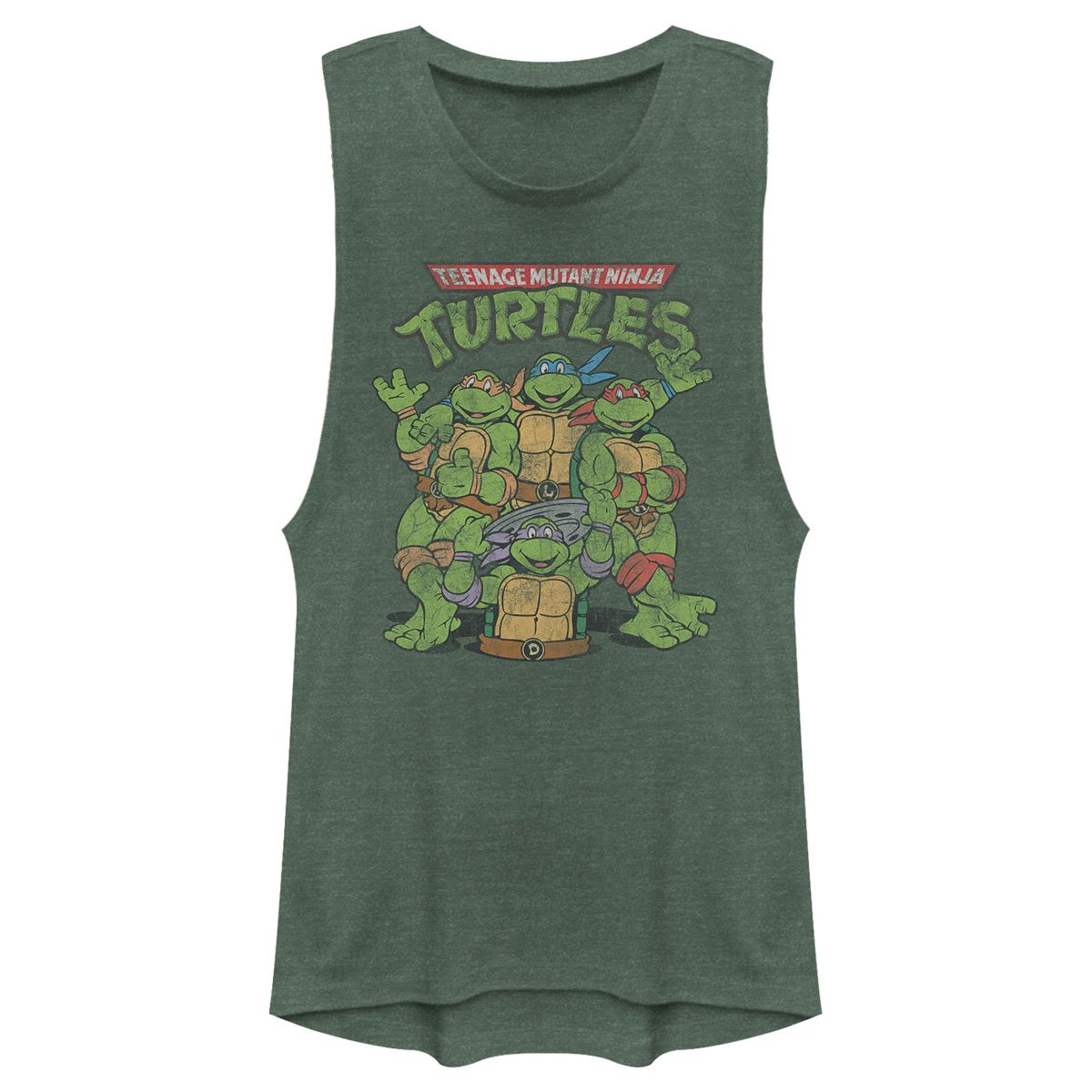Juniors Womens Teenage Mutant Ninja Turtles Best Friend Shot Festival Muscle Tee