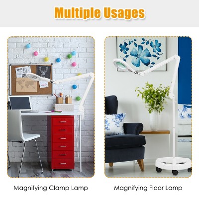 Magnifying Floor Lamp Target, Magnifying Floor Lamp With 5 Wheels Rolling Base