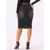 INSPIRE CHIC Women's High Waist Split Hem Casual Denim Pencil Skirt - 4 of 4