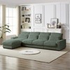 126" Corduroy L-Shaped Sectional Sofa with Cup Holders, USB & Type-C Ports, 4 Pillows, Movable Footrest, Oversized Couch for Living Room - 3 of 4
