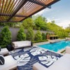 Outdoor Rug 9 x 12 Modern Plastic Straw Rug, Waterproof Tropical Leaf Patio Carpet, UV-Resistant Reversible Mat, Large Outside Woven Rug for Backyard - 4 of 4