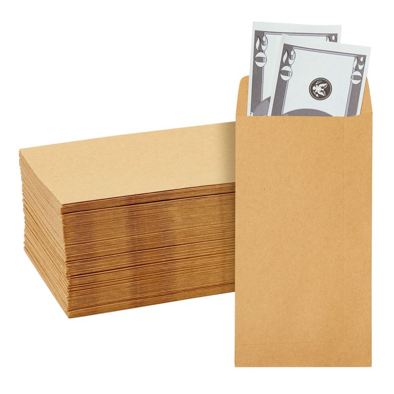Juvale 100-Pack Small #7 Money Envelopes for Cash, Banks, Budgeting, Money Saving Challenges, Currency Envelopes for Coins, 130 GSM, 3.5 x 6.5 In, 1 of 9
