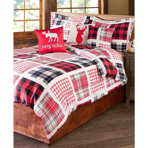 Lakeside Cozy Cabin Buffalo Plaid Patchwork King Comforter Set 6 Pieces Target