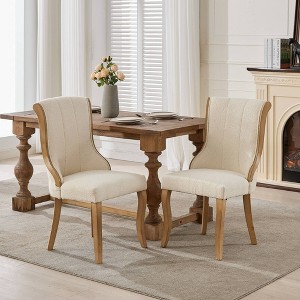 NicBex Vintage Mid-Century Style Upholstered Dining Chairs Set of 2 with Curved Legs,Modern Accent Chairs for Dining Room,Living Room - 1 of 4