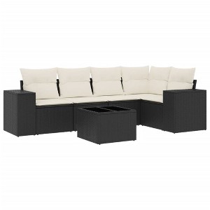 vidaXL Garden Sofa Set Black, Cream White - 1 of 4