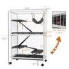 SKYONE 50" Steel Rolling Small Animal Cage with Hammock, 2 Doors, Removable Tray - for Ferrets, - 2 of 4