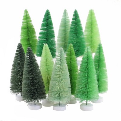 Christmas 6.0" Green Hue Bottle Brush Tre*** Putz  Village Pine Christmas  -  Decorative Figurines