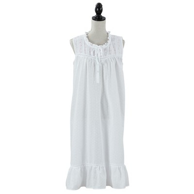 Saro Lifestyle Embroidered Sleeveless Nightgown : Target