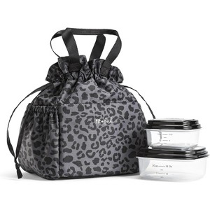 Drawstring Lunch Bag for Women, Complete Lunch Set with 2 Containers, Stain-Resistant, Leak-Resistant, Back to School Essential, Teacher Lunchbox - 1 of 4