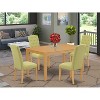 HomeStock 5-Pc Natural Oak Finish Solid Wood Top - Rectangular Dining Room Set - Seats 4 - 2 of 4