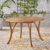 Outdoor Acacia Wood Dining Table with Teak Finish,Round Patio Dining Table for Backyard or Deck,Modern Table with Slatted Top Design-Coolbibila - 3 of 4