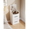 (48CM) 3 in 1 Vanity Desk with Plip Top Mirror,Small Make Up Vanity Set with Visible Glass Desktop,Compact Makeup Vanity with 3 Drawers - 3 of 4